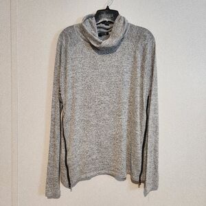 Rag & Bone Camden Side Zip Cowl Neck Top Gray Small